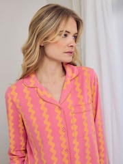 Chelsea Peers Sunset Wavy Stripe Print Long Pyjama Set - صورة 6 من 7