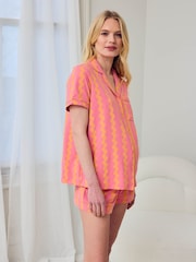 Chelsea Peers Maternity Sunset Wavy Stripe Print Short Pyjamas Set - صورة 5 من 5