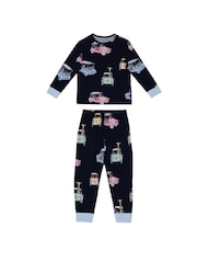 Chelsea Peers Blue Kids Frog Rally Safari Joyride Print Long Pyjamas Set 2 Pack - Image 4 of 5