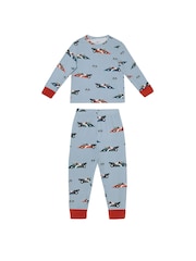 Chelsea Peers Blue Kids Frog Rally Safari Joyride Print Long Pyjamas Set 2 Pack - Image 5 of 5