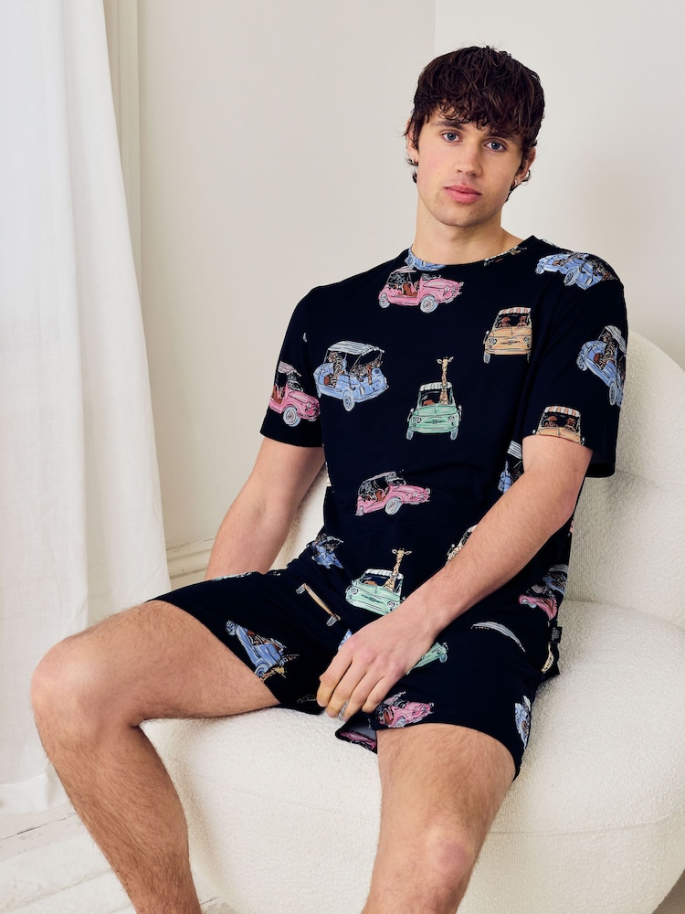 Chelsea Peers Safari Joyride Print Short Pyjamas Set - صورة 2 من 6