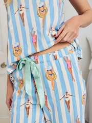 Chelsea Peers Swimming Society Stripe Print Short Pyjamas Set - صورة 3 من 7