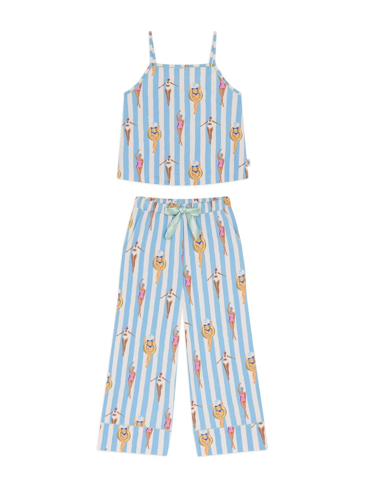Chelsea Peers Swimming Society Stripe Print Short Pyjamas Set - صورة 7 من 7