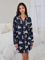 Chelsea Peers Blue Cockapoo Snooze Print Nightshirt - Image 1 of 6