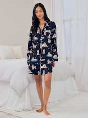 Chelsea Peers Blue Cockapoo Snooze Print Nightshirt - Image 2 of 6