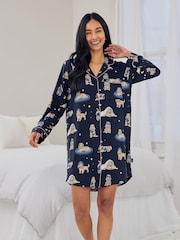 Chelsea Peers Blue Cockapoo Snooze Print Nightshirt - Image 3 of 6