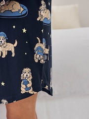 Chelsea Peers Blue Cockapoo Snooze Print Nightshirt - Image 6 of 6