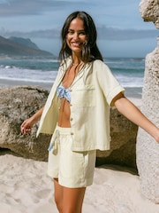 Chelsea Peers Yellow Butter Stripe Short Sleeve Shirt - Image 1 of 5