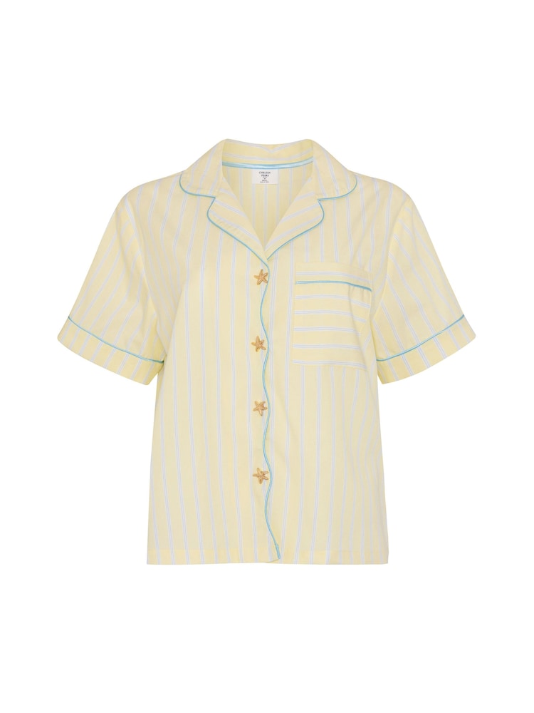 Chelsea Peers Yellow Butter Stripe Short Sleeve Shirt - Image 5 of 5