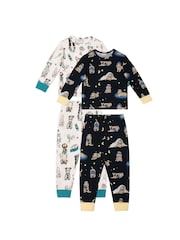 Chelsea Peers Blue Kids The Bark Cockapoo Snooze Print Long Pyjamas Set 2 Pack - Image 1 of 10