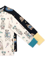 Chelsea Peers Blue Kids The Bark Cockapoo Snooze Print Long Pyjamas Set 2 Pack - Image 7 of 10
