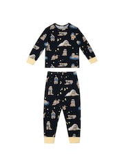 Chelsea Peers Blue Kids The Bark Cockapoo Snooze Print Long Pyjamas Set 2 Pack - Image 9 of 10