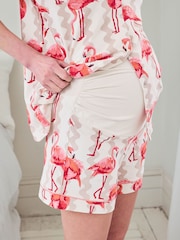 Chelsea Peers Maternity Flamingo Bloom Print Short Pyjamas Set - Imaginea 3 din 5