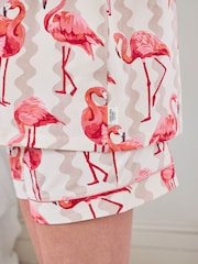 Chelsea Peers Maternity Flamingo Bloom Print Short Pyjamas Set - Imaginea 5 din 5