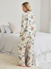 Chelsea Peers Natural Cotton Socialite Soirée Print Long Pyjamas Set - Image 4 of 5