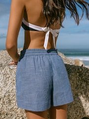 Chelsea Peers Chambray Scallop Edge Shorts - Εικόνα 3 του 5
