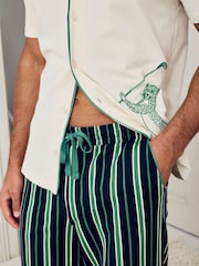 Chelsea Peers Green Embroidered Leisure Club Print Long Pyjamas Set - Image 4 of 8