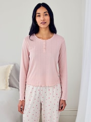 Chelsea Peers Pointelle Dress Stripete Lang Pyjamassett - Bilde 2 av 5
