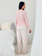 Chelsea Peers Pointelle Dress Stripete Lang Pyjamassett - Bilde 4 av 5