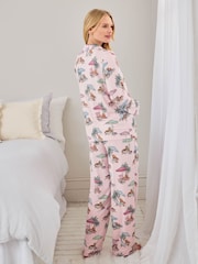 Chelsea Peers Pink Maternity Tencel™ Modal  Lounging Leopards Print Long Pyjamas Set - Image 4 of 5
