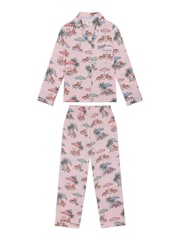 Chelsea Peers Pink Tencel™ Modal Lounging Leopards Print Long Pyjamas Set - Image 6 of 6