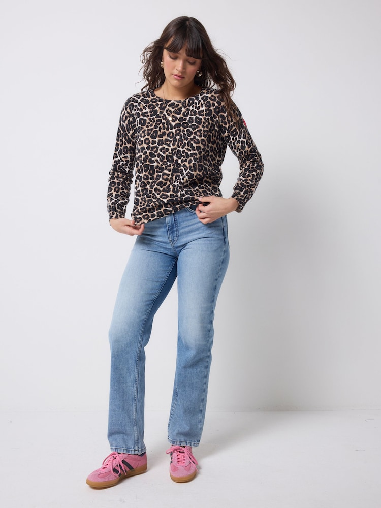 SCAMP & DUDE Animal Jaguar Printed Knitted Jumper - Image 1 of 5 SCAMP & DUDE Animal Jaguar Printed Knitted Jumper - Image 1 of 5