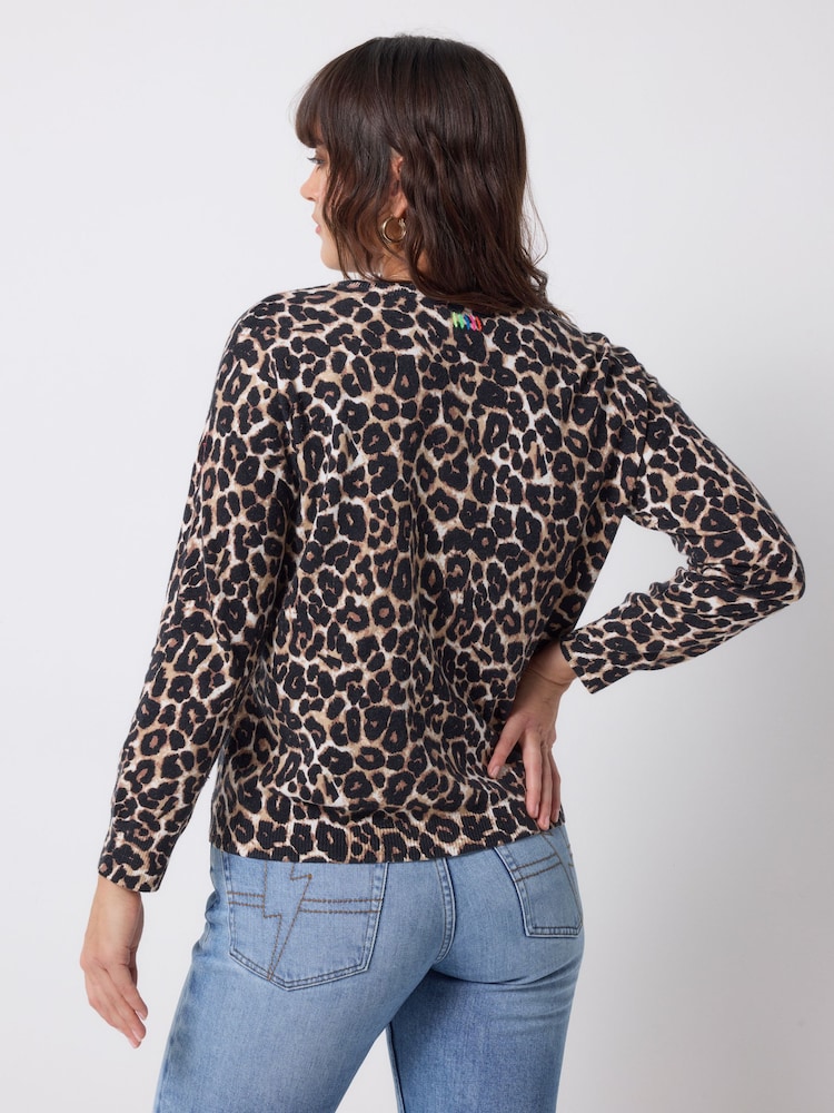 SCAMP & DUDE Animal Jaguar Printed Knitted Jumper - Image 2 of 5 SCAMP & DUDE Animal Jaguar Printed Knitted Jumper - Image 2 of 5