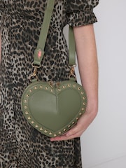 SCAMP & DUDE Green Heart Studded Cross-Body Bag - Image 3 of 4