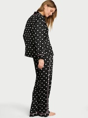 Victoria's Secret Black Polka Dot Satin Long Pyjamas Set - Image 2 of 3
