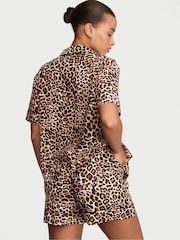 Victoria's Secret Leopard Brown Flannel Shorts Pyjama Set - Image 2 of 2