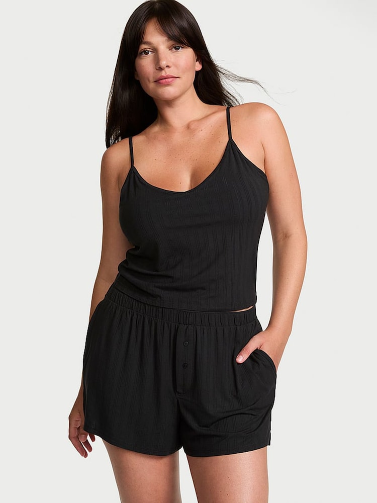 Victoria's Secret Black Modal Ultra Fine Cami Shorts Set - Image 1 of 3 Victoria's Secret Black Modal Ultra Fine Cami Shorts Set - Image 1 of 3