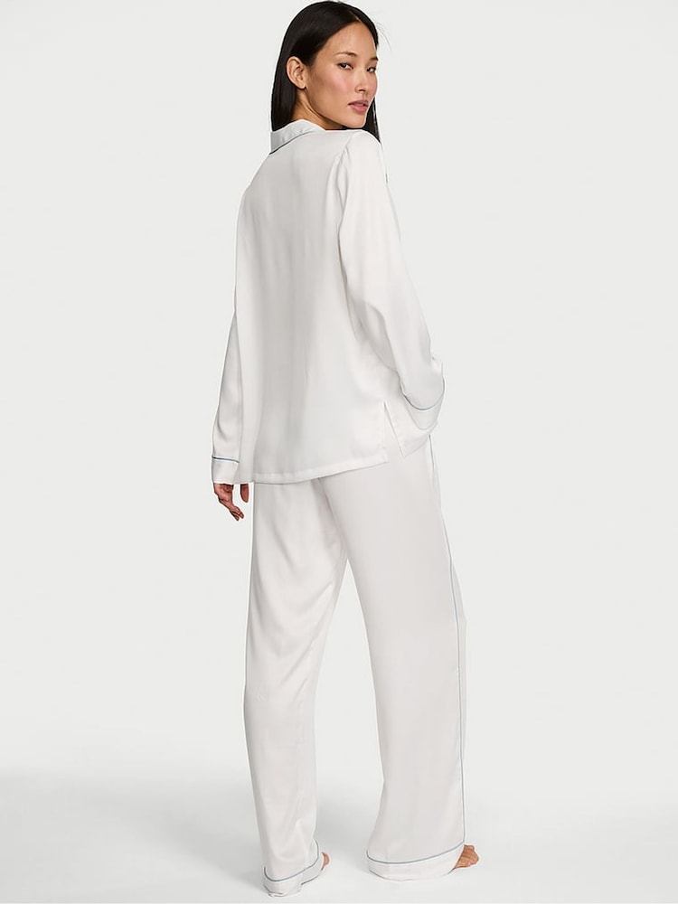 Victoria's Secret Coconut White Bride Satin Long Pyjamas Set - Image 2 of 3