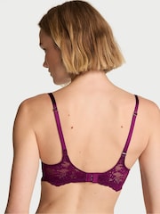 Victoria's Secret Rhubarb Purple Lace Trim Push Up Bra - Image 2 of 2