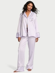 Victoria's Secret Purple Whisper Satin Long Pyjamas Set - Image 1 of 3