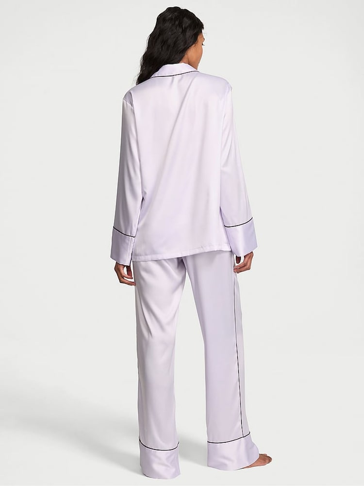 Victoria's Secret Purple Whisper Satin Long Pyjamas Set - Image 2 of 3