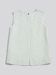 U.S. Polo Assn Green Linen Blend Stripe V-Neck Shell Top - Image 6 of 7