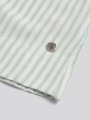U.S. Polo Assn Green Linen Blend Stripe V-Neck Shell Top - Image 7 of 7