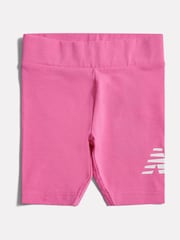 New Balance Pink Stacked Logo Cycle Shorts - Image 1 of 3