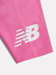 New Balance Pink Stacked Logo Cycle Shorts - Image 3 of 3