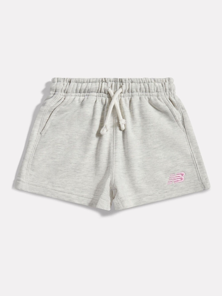 Gris - New Balance French Terry Small Logo Shorts - Imagen 1 de 3
