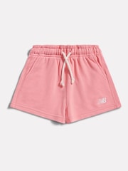 New Balance Pink French Terry Small Logo Shorts - Image 1 of 3