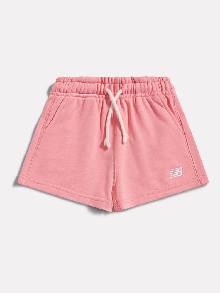 New Balance Pink French Terry Small Logo Shorts - Image 1 of 3