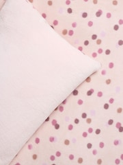 Pink Spot Fleece Duvet Cover and Pillowcase Set - Image 5 of 5