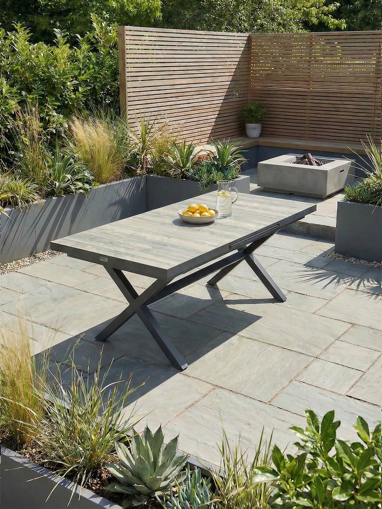 Maze Charcoal Grey Small Vienna Rectangular Extending Garden Dining Table - Image 1 of 6