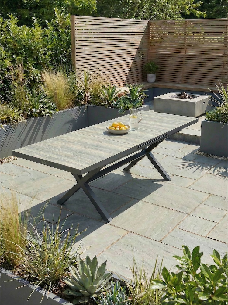 Maze Charcoal Grey Small Vienna Rectangular Extending Garden Dining Table - Image 2 of 6