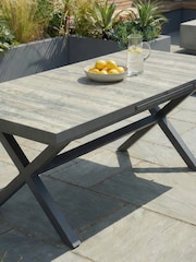 Maze Charcoal Grey Small Vienna Rectangular Extending Garden Dining Table - Image 4 of 6