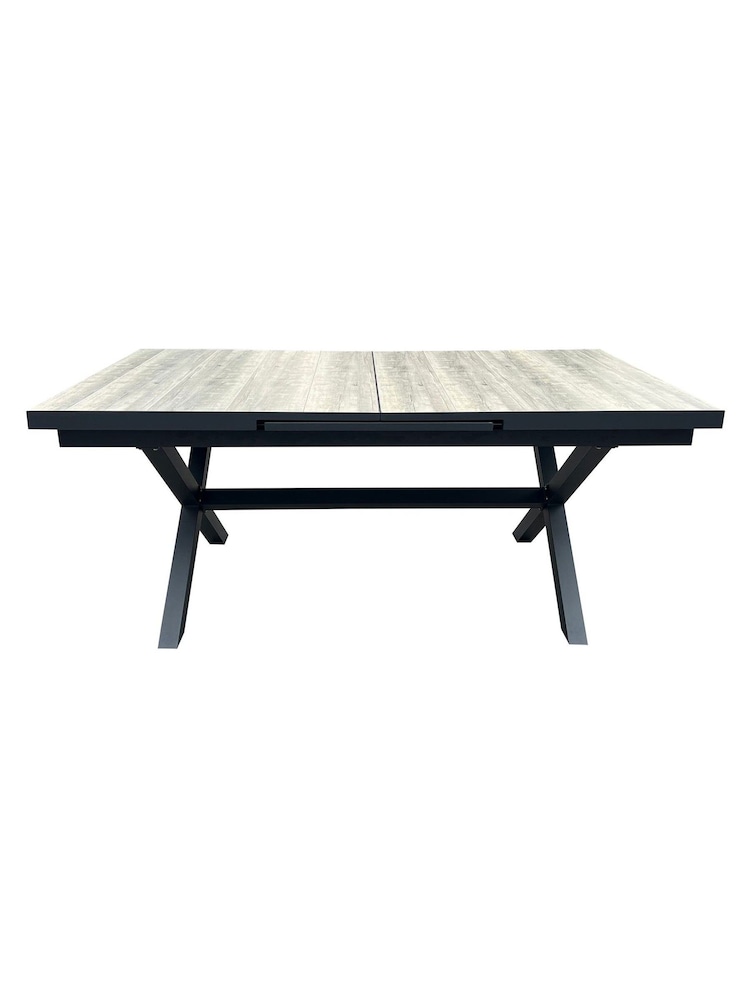 Maze Charcoal Grey Small Vienna Rectangular Extending Garden Dining Table - Image 6 of 6
