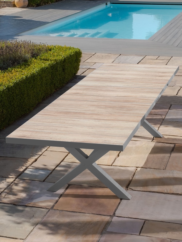 Maze Dawn Grey Vienna Rectangular Extending Garden Dining Table - Image 1 of 4
