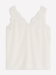 Boden Cream Silk-Blend Lace Trim Cami Top - Image 5 of 5