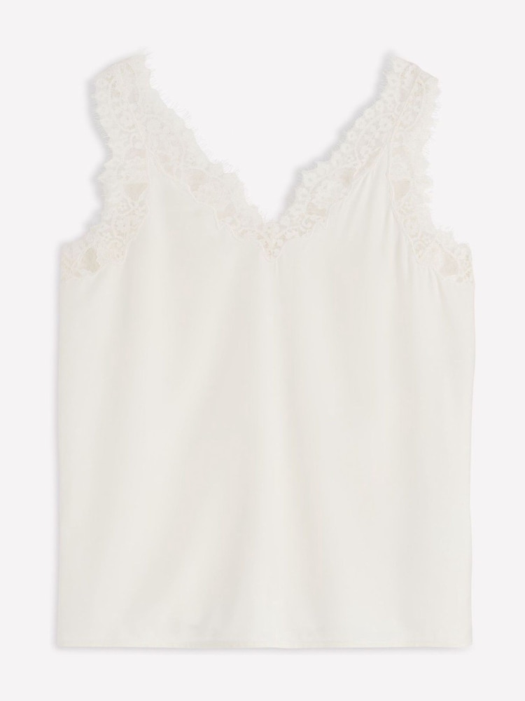 Boden Cream Silk-Blend Lace Trim Cami Top - Image 5 of 5 Boden Cream Silk-Blend Lace Trim Cami Top - Image 5 of 5